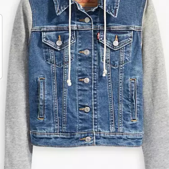 Levi's hybrid trucker jacket denim with hood - Picture 3 of 6